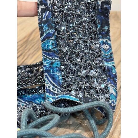 Deepa Gurnani Belt Beaded Embellished Boho Crystal  Blue main image 6